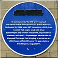 SD5328 : Blue plaque on Preston Station by M J Richardson