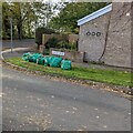 Green sacks awaiting emptying, Berkley Drive, Penarth