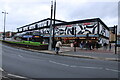 View of an artistic parade of shops on St. Matthew