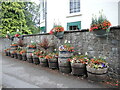 Barrels of flowers