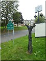 ST2490 : Sustrans milepost by Manor Road, Risca by David Smith