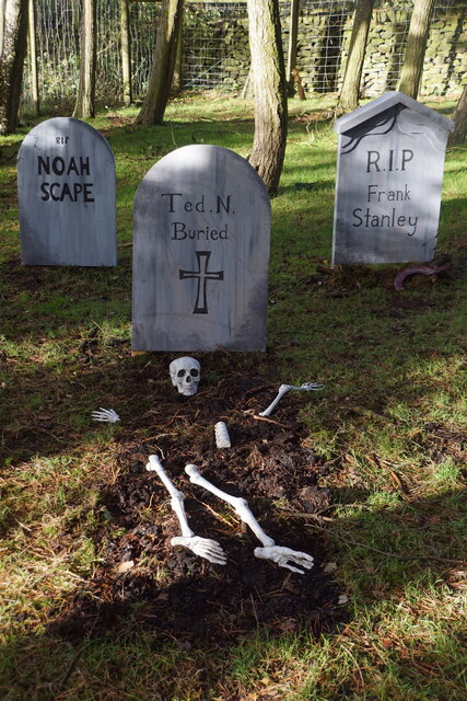 Graves in the Halloween Spooky Wood, Matlock Farm Park