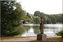 ST6416 : Statue beside Sherborne Castle lake by Clive Perrin