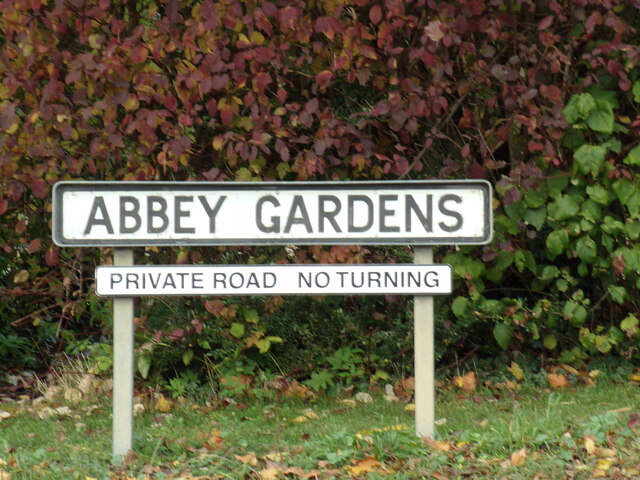 Abbey Gardens sign