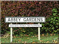 Abbey Gardens sign