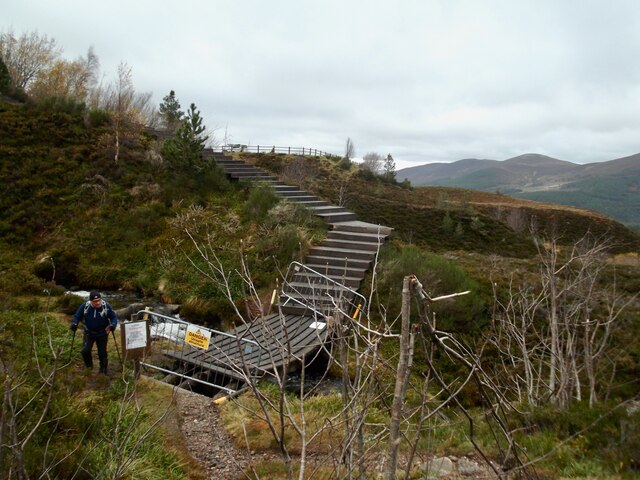 Collapsed footbridge over Allt na Ciste
