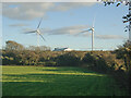 View towards Stormy Down wind turbines