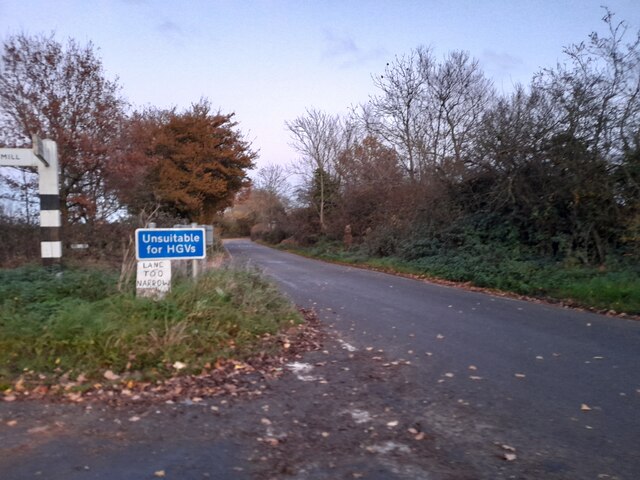 Murthering Lane at the junction of Mill Lane