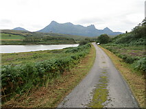 NC5553 : Minor road beside the Kyle of Tongue by Peter Wood