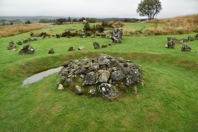 Stone cairn and ditch