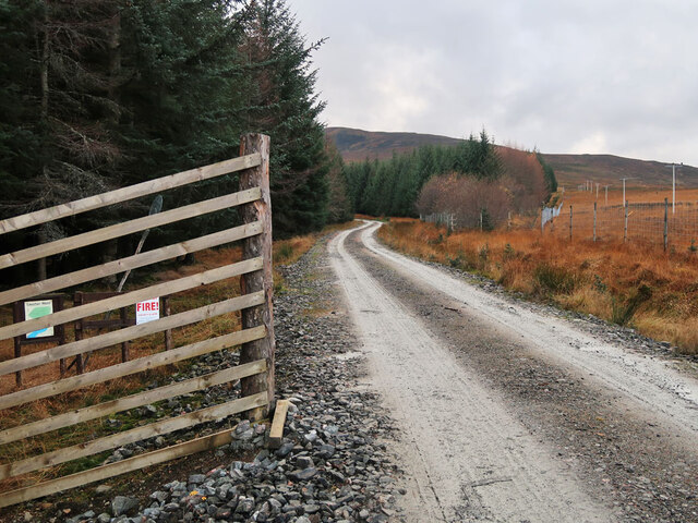 Track at entrance to Caochan Wood, Dalwhinnie