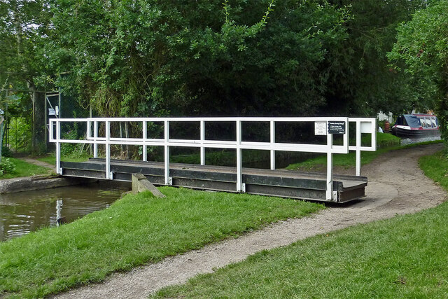 Canal footbridge at Fradley Junction in Staffordshire