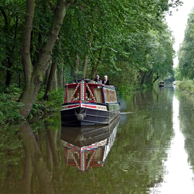 Cruising on the Trent and Mersey Canal in Staffordshire