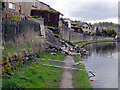 Collapsed wall near Lock 16W, Huddersfield Narrow Canal