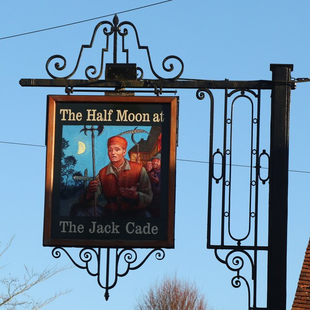 The Half Moon at The Jack Cade sign