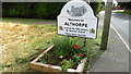 Entering Althorpe from the north - village sign