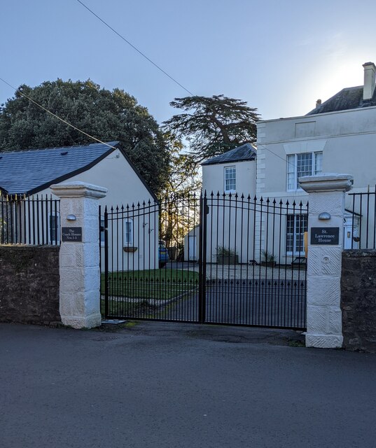 Gates across the entrance to St Lawrence House, Mounton Road, Chepstow