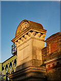TQ2475 : Putney : decorative pier head, Fulham Railway Bridge by Jim Osley