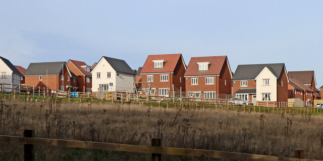 New housing south-east of Wombourne in Staffordshire
