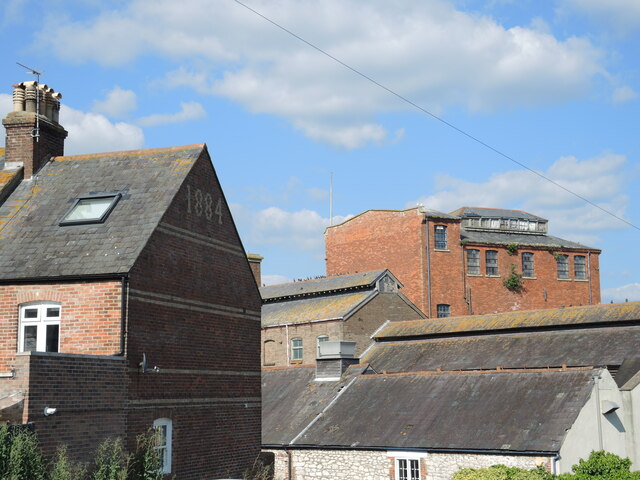 The old brewery and a dated terrace