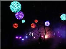 ST1776 : "Baubelicious" installation, Christmas at Bute Park, Cardiff by Ruth Sharville
