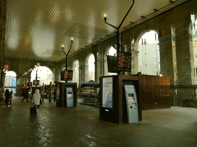 Inside the portico, Newcastle central station