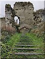 SO4069 : Steps up to the gatehouse at Wigmore Castle by Mat Fascione