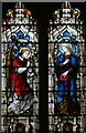 TR2157 : Stained glass window, St. Vincent's Church, Littlebourne by pam fray