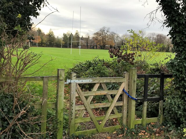 Gate to the rugby pitches in Wisbech