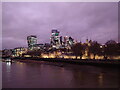 The Tower of London and the City at night