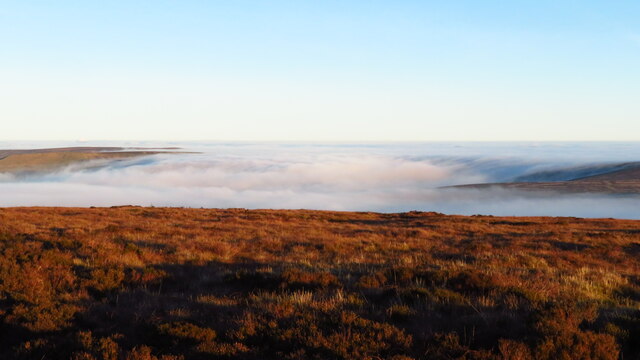 Moorland east from Shining Tor & cold air inversion