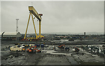 J3574 : Crane and road construction, Belfast by Rossographer