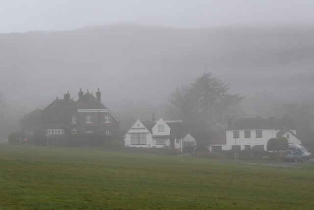 Houses in the fog