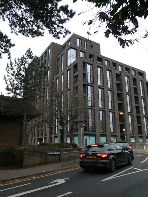 Office block seen from the junction of White Rose Lane and Heathside Crescent