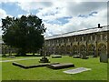 ST5545 : St Andrew's Cathedral, Wells - cloister with gravestones by Stephen Craven