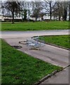 Overturned shopping trolley, Grange Road, Cwmbran