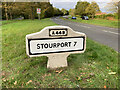 Old Milestone, A449, South of Ombersley