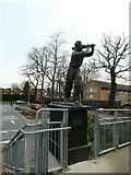 TQ0059 : Statue of Eric Bedser in Woking town centre by Basher Eyre
