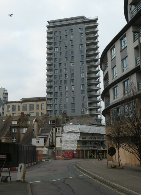 Tower block seen from Station Approach