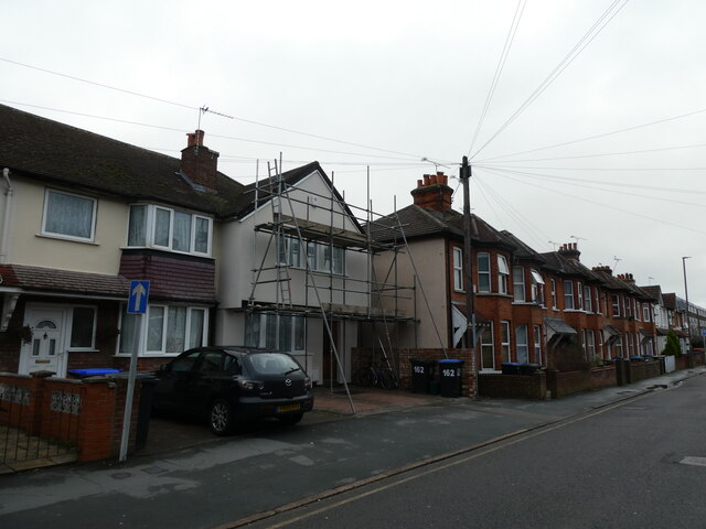 Scaffolding on a house in Walton Road