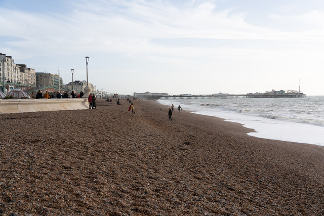 Brighton beach, facing east, at the end of West Street