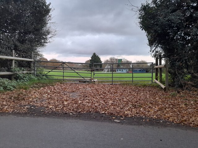 Entrance to football field on Manor Road, Lambourne End