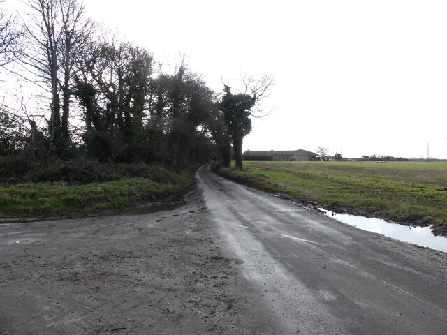 South on Hall Road at junction with Sandy Lane