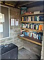 Books in a Maypole bus shelter, Monmouthshire