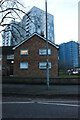 Tower blocks behind Park Street, Luton