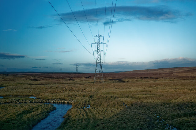 Electricity pylons in the Forsinard Flows