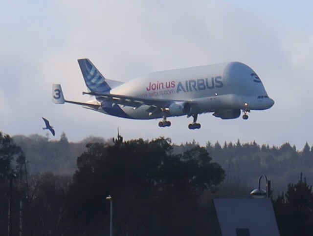 Airbus Beluga #3 approaching Hawarden Airport