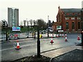 SE2733 : Armley Road junction redevelopment from the north-west by Stephen Craven