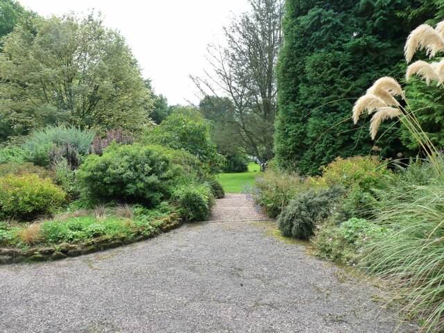 Steps down to the lower part of the garden