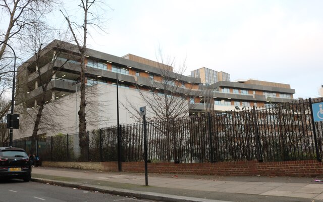 Part of the new Swiss Cottage complex from Avenue Road